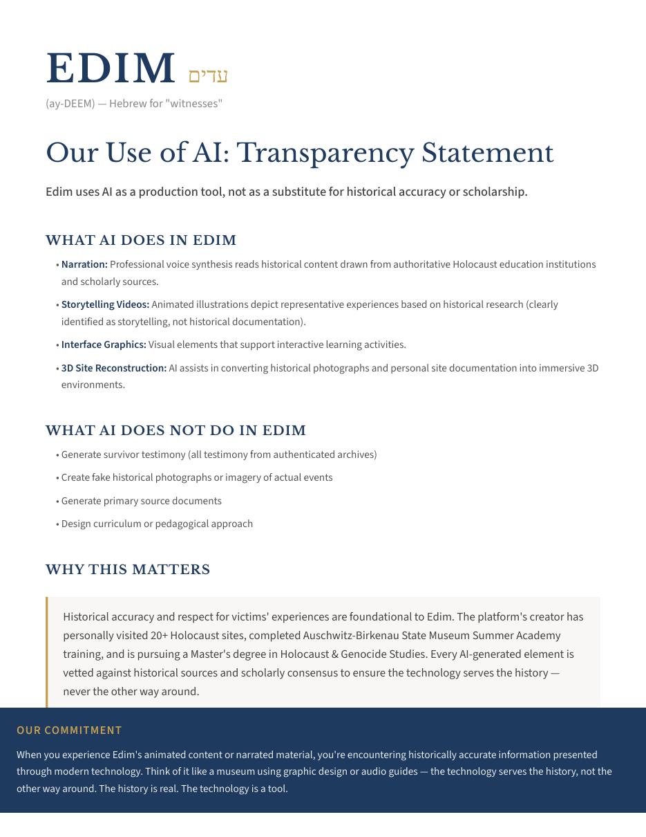 Our Use of AI — first page