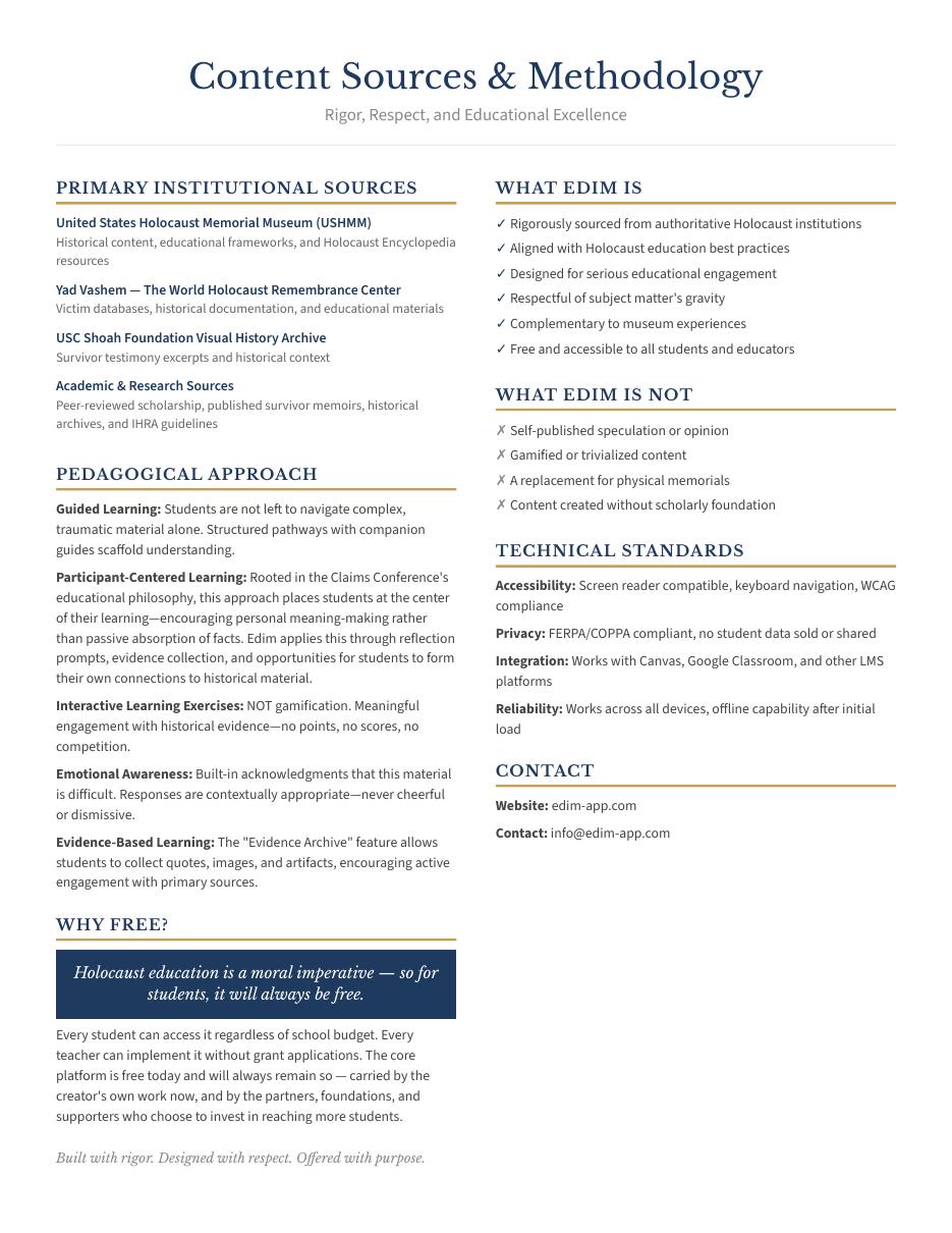 Sources & Methodology — first page